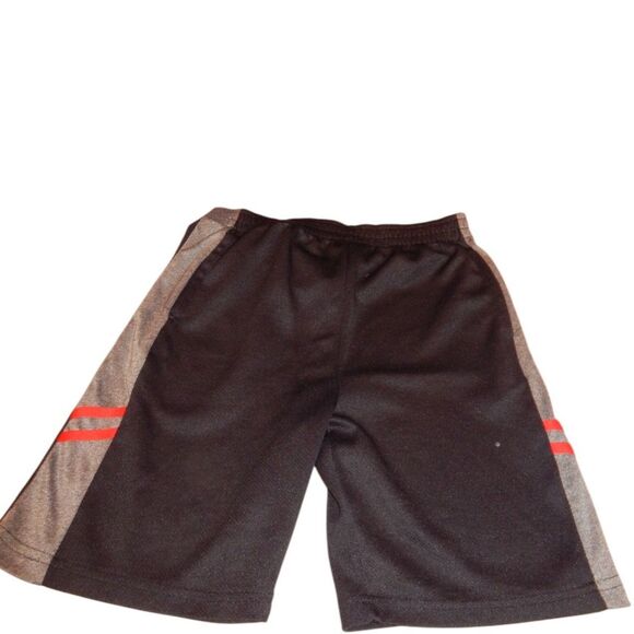 QUAD SEVEN boys large 12/14 polyester black gray mesh basketball short w/pockets - Picture 1 of 5